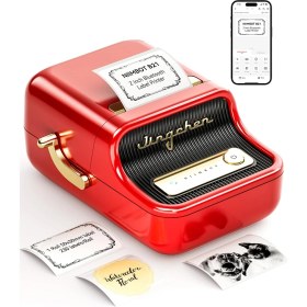 Resim Mena Rise B21 Etiket Makinesi Mürekkepsiz Etiket Yazıcısı, Küçük Işletmeler Için 2 Inç Taşınabilir Yazıcı, Adres, Logo, Giyim, Posta, Mumlar, Takı, Hediye Için Etiket Yazıcısı, Kırmızı 