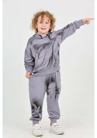 Resim Toontoy Erkek Çocuk Hype Baskılı Eşofman Takım Koyu Gri 