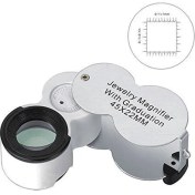 Resim Profisher 45X 22MM Katlanır Ölçekli Optik Lens 2 Beyaz LED 1 Uv LED Işıklı 