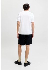 Resim Jack & Jones Jprblaoscar Erkek Tişört Kısa Kollu Pamuklu Şık Günlük Beyaz 
