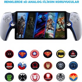 Resim Ps5 Dualsense 1 Çift Xbox 360 One S x ,ps4,ps3,nintendo Uyumlu Desenli Analog Koruyucu Başlığı Spiderman 