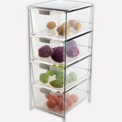 Resim Tekno-tel 4 Katlı Plastik 26x39x66 cm Sebzelik Şeffaf 