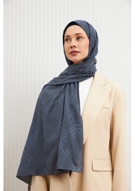 Resim Mirsoy Scarf Aura Desen Pamuk Jakar Şal Antrasit 