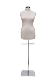 Resim Manken İstanbul Sünger Iğne Batabilen Paslanmaz Ayaklı 38 Beden Beyaz Kumaşlı Terzi Mankeni Prova Mankeni Po-01 