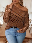 Resim Tysaca Stolıc Qıanzhıdu Şık Büyük Beden Bluz 446720315 Kahverengi 