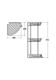 Resim Paslanmaz Pirinç Üçlü Oval Şampuanlık Krom 20x20 Krom 