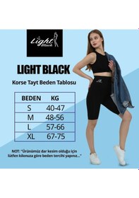 Resim Light Black 2 Beden Sıkılaştırıcı - Doğum Sonrası - Kısa Korse Şort Çift Katlı Korse Siyah 
