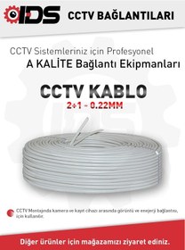 Resim A - 2+1 Cctv Kamera Kablosu 0.22Mm 100M 