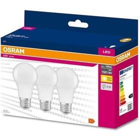Resim Osram Led Ampul 1521 Lümen 13w E-27 2700k Sarı Işık 3 Lü Paket 