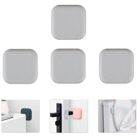 Resim Microcase Darbe Önleyici Yapışkanlı Silikon Kapı Kolu Stoperi Tamponu Kare Tasarım - Al5004 4 Adet 
