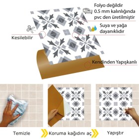 Resim Tink Kendinden Yapışkanlı Geometrik 032 Desenli Pvc Karo 30X30 cm (56 Adet) 5m2 
