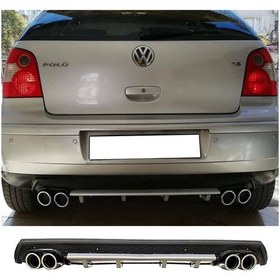 Resim Vw Polo Mk4 Gri Difüzör Çiftli Yuvarlak Egzoz Görünümlü D Tip Difizör 