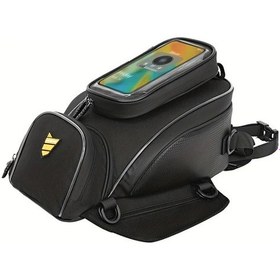 Resim Fochsia Siyah Motosiklet Yakıt Deposu Çantası, Dokunmatik Ekran Navigasyonlu Seyahat Bagajı Siyah 