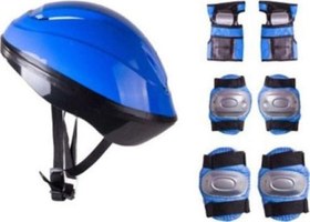 Resim Bisiklet Kaykay Paten Çocuk Kaskı Ve 6 Parça Dizlik Dirseklik Koruma Seti 