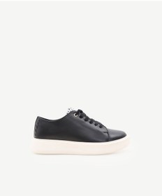 Resim Yargıcı Hafif Düz Deri Sneaker Siyah 