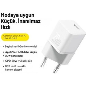 Resim Baseus Gan5 Ultra Hızlı 20w Type C Şarj Başlığı, Ultra Küçük, Akım Ve Isı Korumalı, Yanma Önleyici Adaptör 