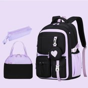 Resim Oldfriend Mor Kalpli Sırt Çantası Seti 3lü Büyük Kapasiteli Purple Laptop Çantası Mor 