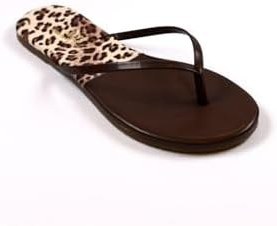 Resim Kadın Klasik Şık Günlük Leopar/Kahverengi Parmak Arası Terlik 