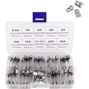 Resim Cam Sigorta Seti 6x30 Mm 72 Adet 9 Çeşit 250v Şeffaf Çantada 