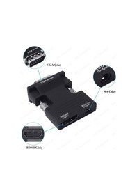 Resim Ses Destekli Hdmı Dişi To Vga Erkek Çevirivi Dönüştürücü 