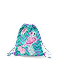 Resim Coral High Kids Su Yeşili Pembe Flamingo Desenli İpli Büzgülü Sırt Çantası 22481 Yeşil 