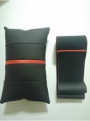 Resim Kırmızı Yüzüklü Nubuk-noktalı Deri Direksiyon Kılıfı Ve Arac Seyahat Araba Oto Boyun Yastığı 