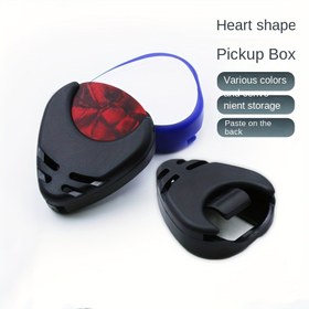 Resim Gitar Pik Tutucu: 1-4 Pik için Yapışkan Plastik Kasa - Gitar ve Bas Aksesuarları için Uygun 