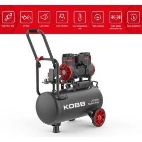 Resim Kobb KBK25S 1.7 Hp 25 Lt 8 Bar Yağsız Sessiz Taşınabilir Hava Kompresörü 