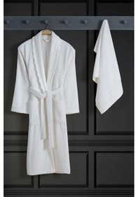 Resim Ruya Güpürlü Pamuklu 2 Parça Havlulu Bornoz Seti 