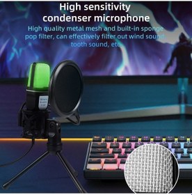 Resim Novahub Yanmaı Sf-666r Rgb Kondenser Mikrofon, Podcast Kayıt Stüdyosu İçin 