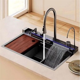 Resim Hiens 75x46 cm Button Akıllı Fonksiyonel Eviye (HIENS.M-001) 