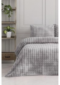 Resim Merinos Reflection Çift Kişilik Battaniye Seti Gri Gri 