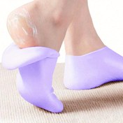 Resim 1 Çift Silikon Nemlendirici Çorap, Kuru Çatlamış Ayaklar İçin Uygun, Yumuşak ve Rahat Rahatlatıcı, Tekrar Kullanılabilir Aloe Çorapları, Gece SPA Çorapları, Kaymaz Jel Yüksek Topuklu Çoraplar, Kadınlar ve Erkekler İçin Uygun Kuru Açık Bej, Ev Ayak Bakımı 