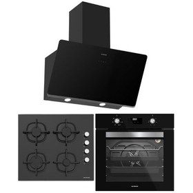 Resim Silverline S2-BO6502B02 + CS5700C6B01 3457 Soho Siyah Ankastre Set 