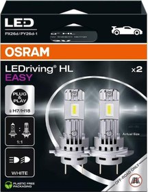 Resim Osram Far Ampulü Xenon H7/h18 Ledriving Hl Easy 64210dwesy 