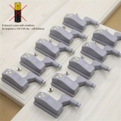 Resim 12 adet STAR ORANGE Dolap Menteşesi LED Işıkları - Mutfak, Dolap, Yatak Odası & Oturma Odası için Hareket Sensörlü Gece Işıkları, Sıcak & Beyaz Işık, Gri Plastik Tasarım, P 