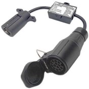 Resim Abd'den Avrupa'ya Römork Işık Dönüştürücüsü 7 Düz Soket Abd Aracı - 13 Pinli Yuvarlak Fiş Ab Römork F26 Siyah 