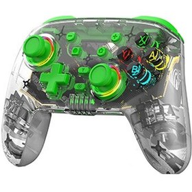 Resim Rgb Işıklı Ps3 / Ps4 Çift Titreşimli Kablosuz Oyun Kumandası İçin Yeşil 