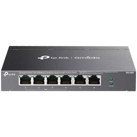 Resim Tp-Link DS106P 4 Port 10-100 Poe+ 2 Port 10-100 Mbps Uplink Switch Çelik Kasa Rack Mount 