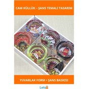 Resim Estetik Şans Oyunları Temalı Yuvarlak Cam Küllük 