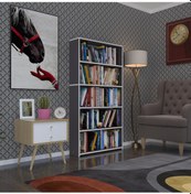 Resim Kenzlife kitaplık süper ga 150*80*19 gri 5 katlı tek bölme çift bölme opsiyonlu ofis mutfak banyo dolabı arkalıksız 