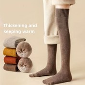 Resim 1 Çift/2 Çift Kadınlar İçin Termal Diz Üstü Çorap - Kalın Polar Astarlı, Havlu Dokulu, Düz Renk, Elde Yıkama/Kuru Temizleme, Sonbahar Kış Modası & Soğuk Hava, Kalın Kumaş, Diz Üstü Çorap 