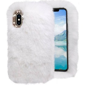 Resim HTC Desire 728 Kılıf Peluş Tüylü Taşlı Silikon Tpu Kapak Beyaz 