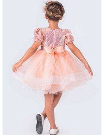 Resim Kısa Kol Balerin Elbise Tütü Etek Pul Payetli SOMON 