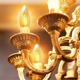 Resim Rustik LED Ampül C35 2700K Amber Işık 220V 4W E14 3 Adet 