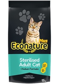 Resim Econature Sterilised Tavuklu Kısırlaştırılmış Yetişkin Kedi Maması 15 KG 