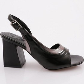 Resim Dgn 834-23y Kadin Kalin Bantli Topuklu Sandalet 834-1922-R2004 Siyah 