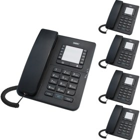 Resim Karel TM142 Siyah Masa Telefonu 5'li Fırsat Paketi 