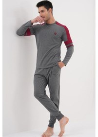 Resim Mecit Pijama Mecit 2990 Erkek Füme Uzun Kollu Pijama Takımı Füme 
