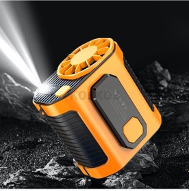 Resim Taşınabilir Led Işıklı Ve Pil Depolamalı Kemer Vantilatörü Sarı 